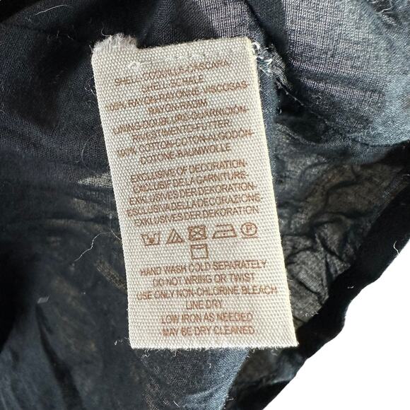 FREE PEOPLE Austin Black White Floral Embroidered Shift Mini Dress Boho Chic - Picture 6 of 7